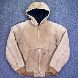 Carhartt YYJ130 Jacket Youth XL (14-16) Duck Canvas Hooded Work Chore Utility